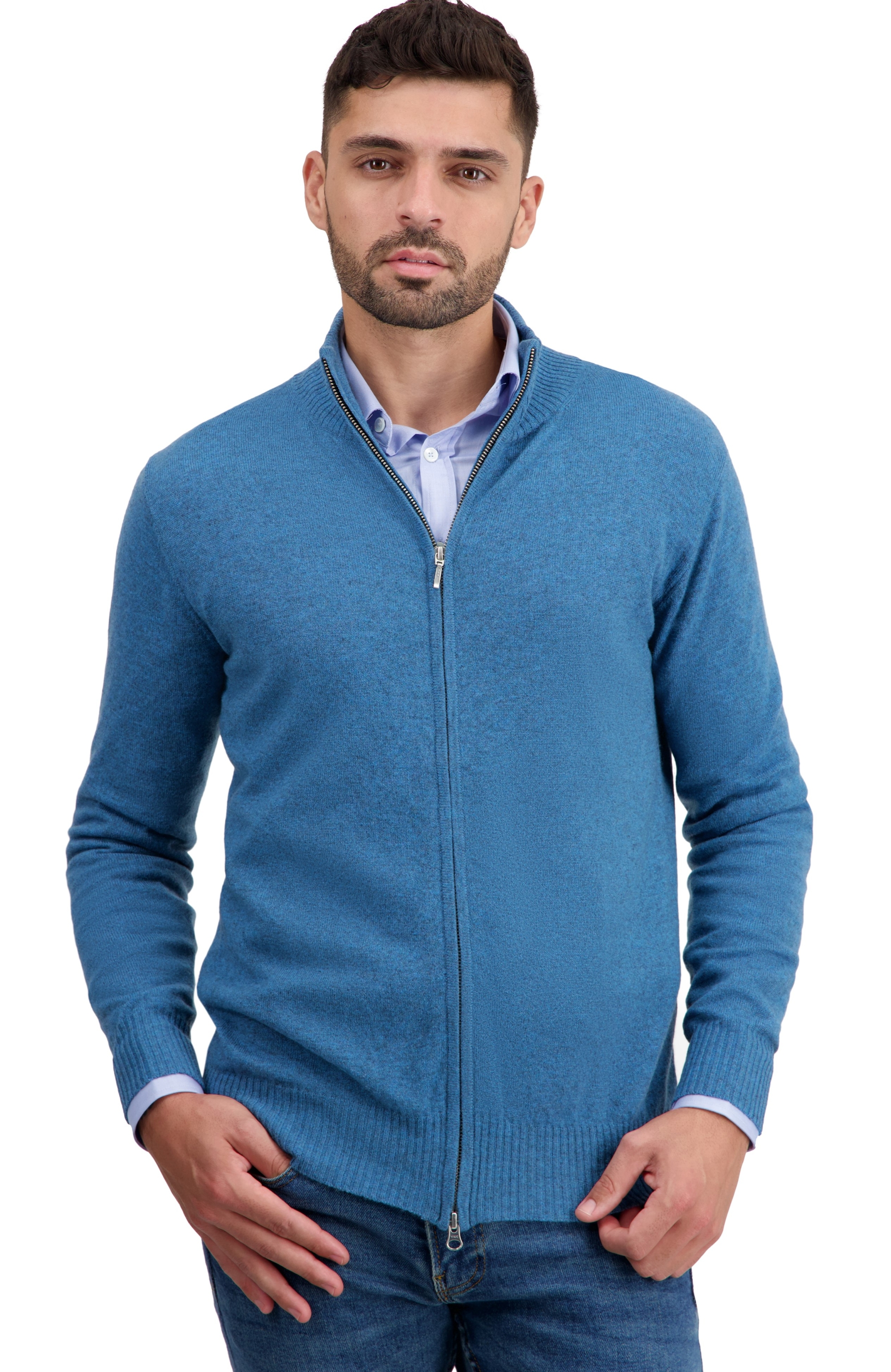Cashmere men waistcoat sleeveless sweaters thobias first manor blue m