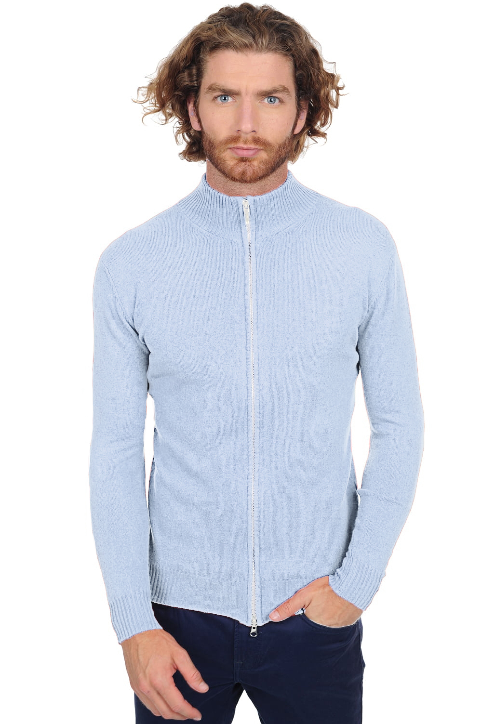 Cashmere men waistcoat sleeveless sweaters thobias first sky blue 2xl