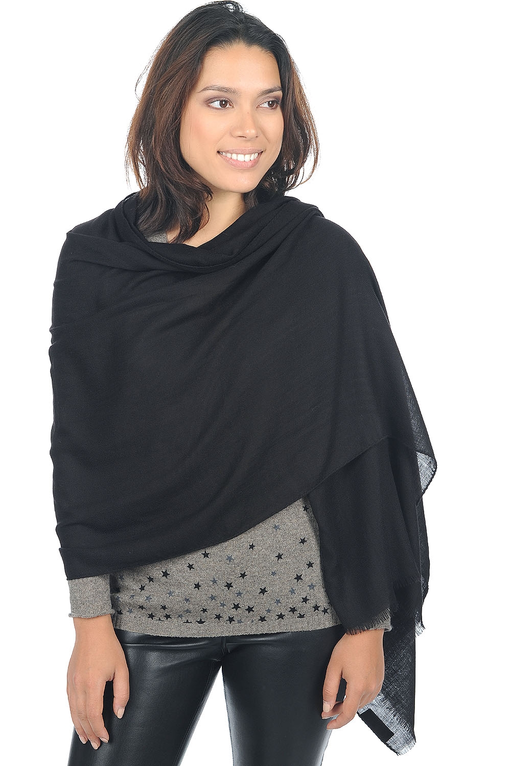 Vicuna accessories shawls vicunadiams black 200x70cm