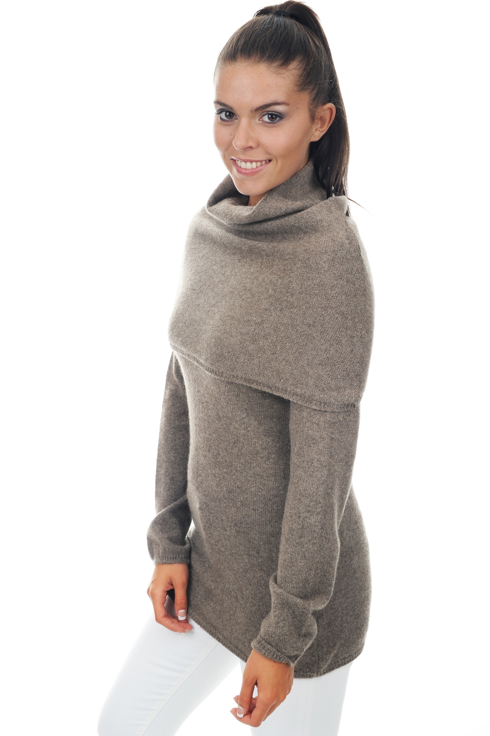 Yak ladies roll neck yness natural dove m