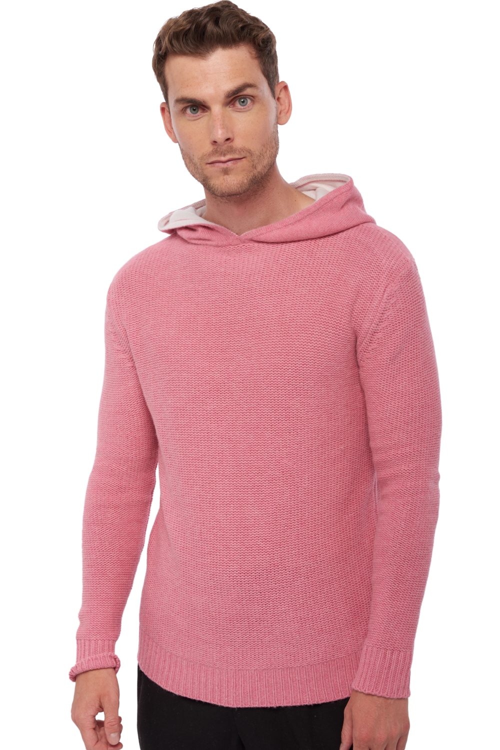Yak men chunky sweater conor pink off white l