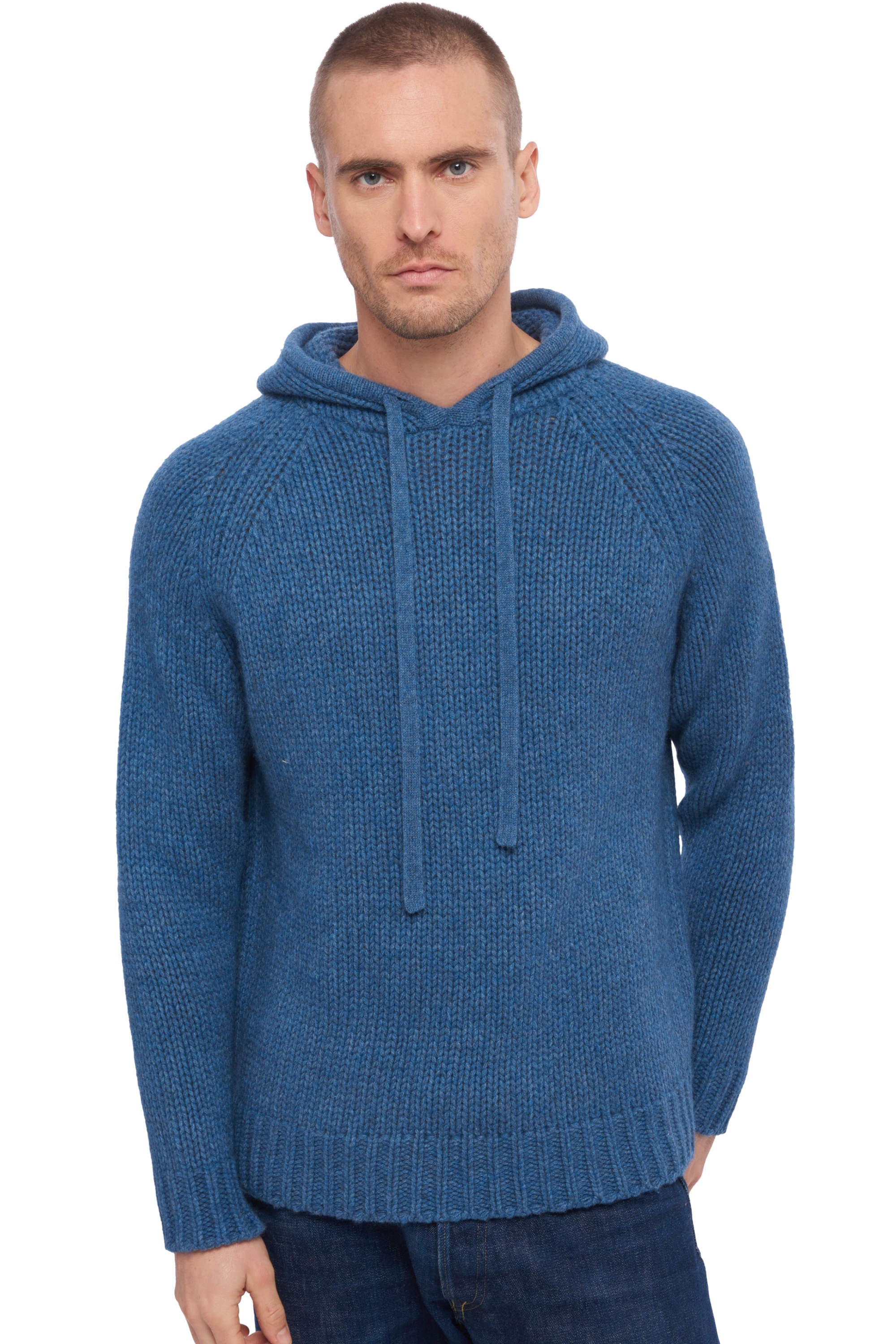 Yak men chunky sweater winston stellar blue m