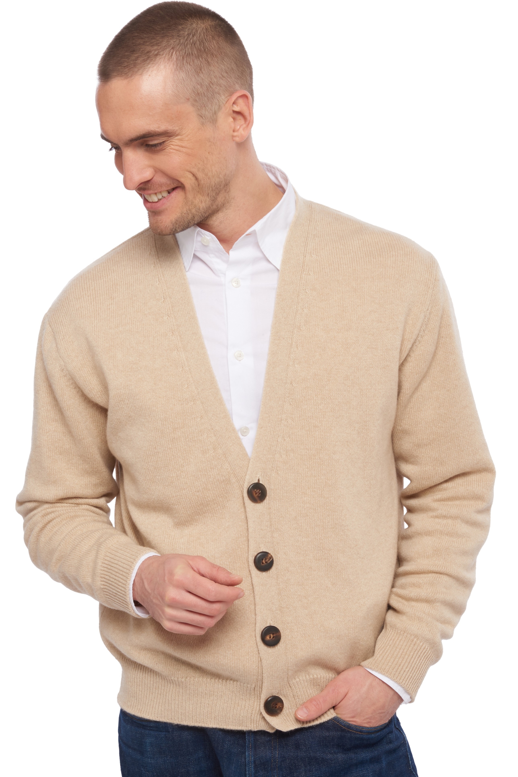 Yak men waistcoat sleeveless sweaters podrick vintage beige chine 3xl